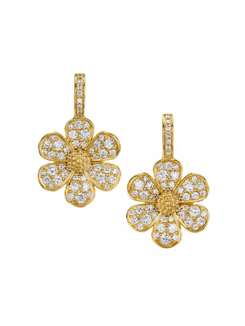 18K Snow Flower Earrings