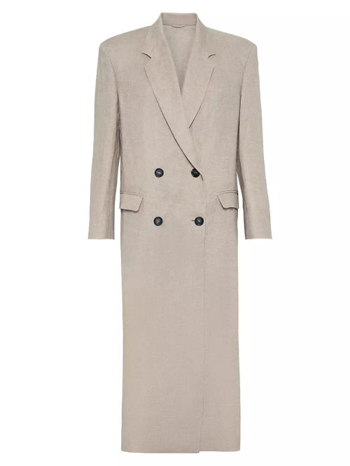 Lightweight Linen Coat with...