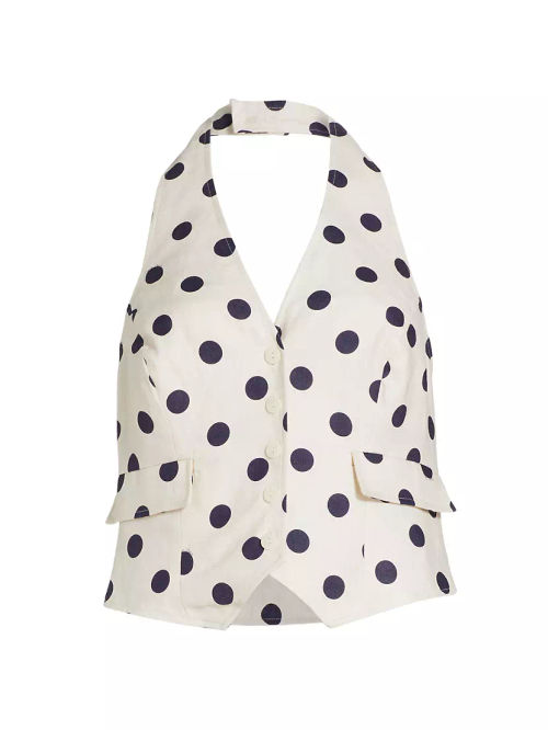 Prescott Polka-Dot Linen Top