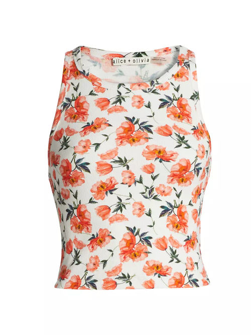 Allen Floral Rib-Knit Tank