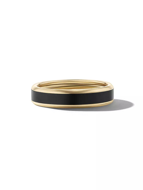 Beveled Band Ring in 18K...