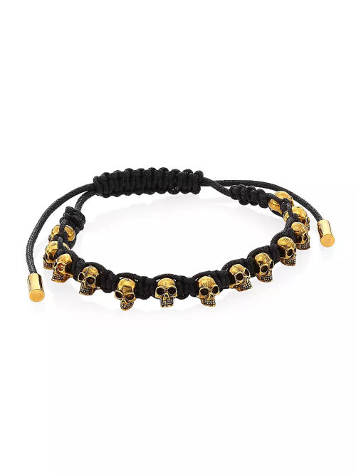 Skull Leather Corded Bracelet