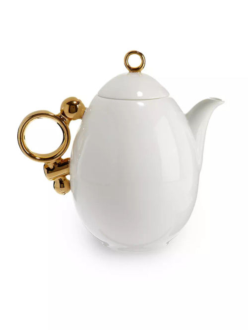 Geometrica Gold Rim Teapot