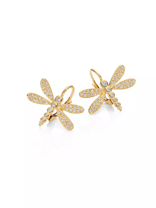 Dragonfly Pavé Diamond & 18K...