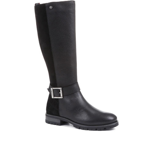 Alisha Leather Riding Boots -...