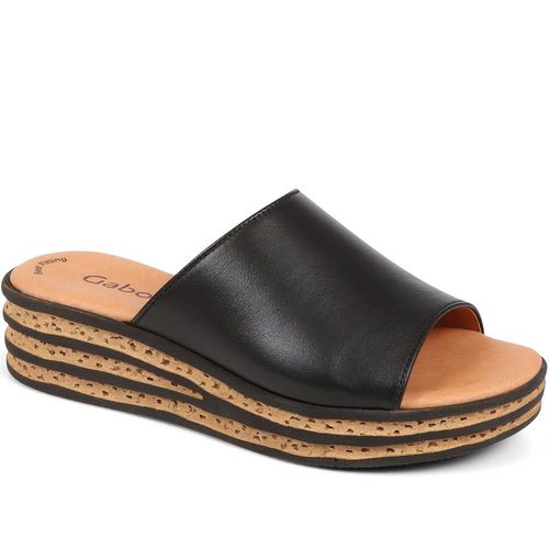 Leather Slip On Sandals -...