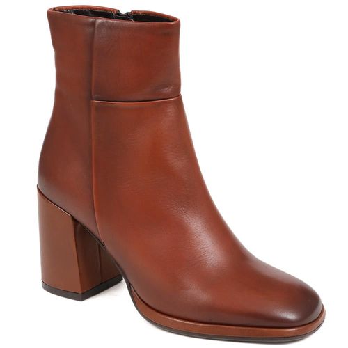 Leather Heeled Ankle Boots -...