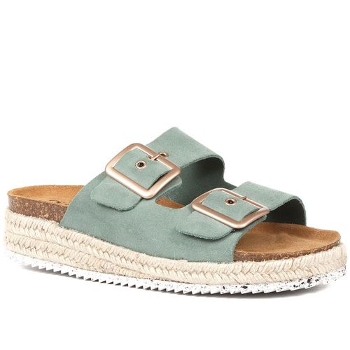 Teal Platform Double Buckle...