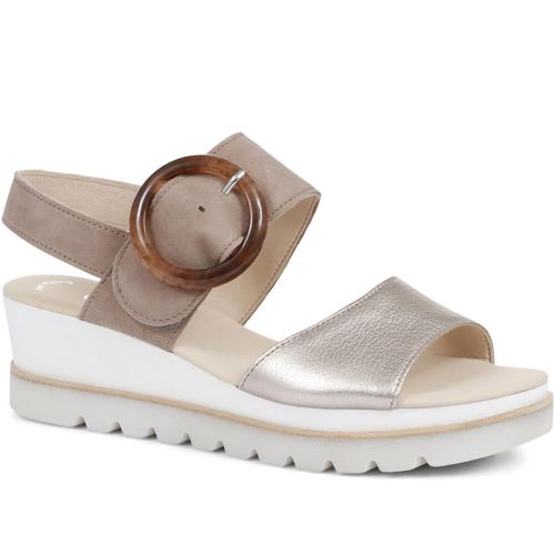 Yeo Wedge Sandals with Buckle...