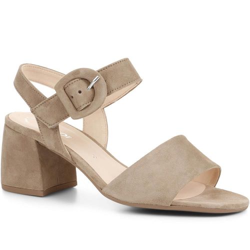 Suede Mid-High Block Heels -...