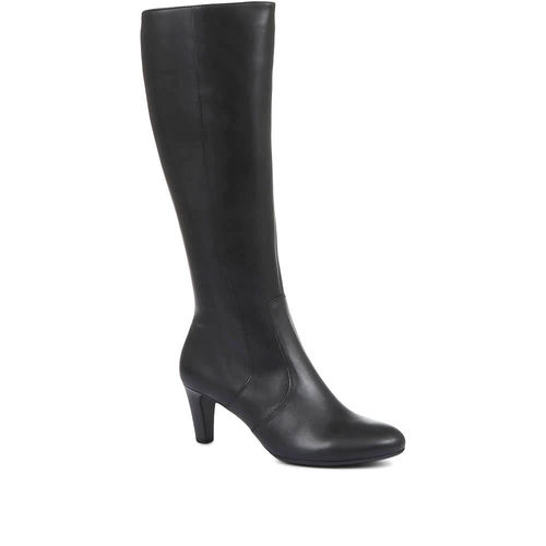 Mid-Calf Leather Boots -...