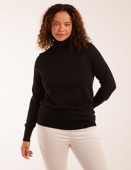 Roll Neck Jumper - 2XL / BLACK