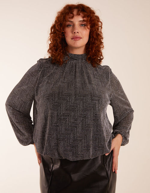 Curve Puffball High Neck Top...