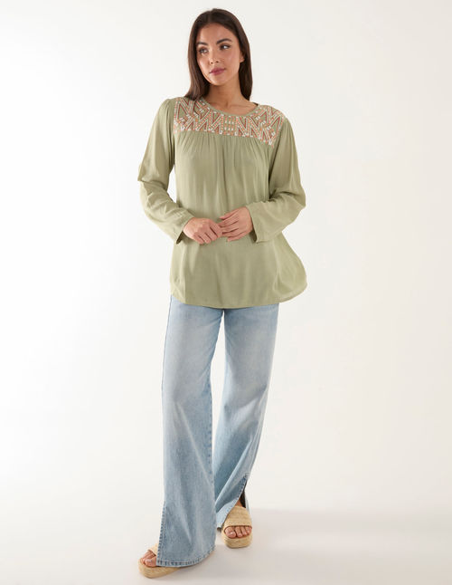 Embroidered Top - L / LIGHT...