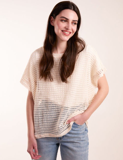 Crochet Batwing Oversized Top...