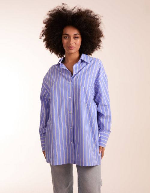 Oversized Pinstripe Shirt -...