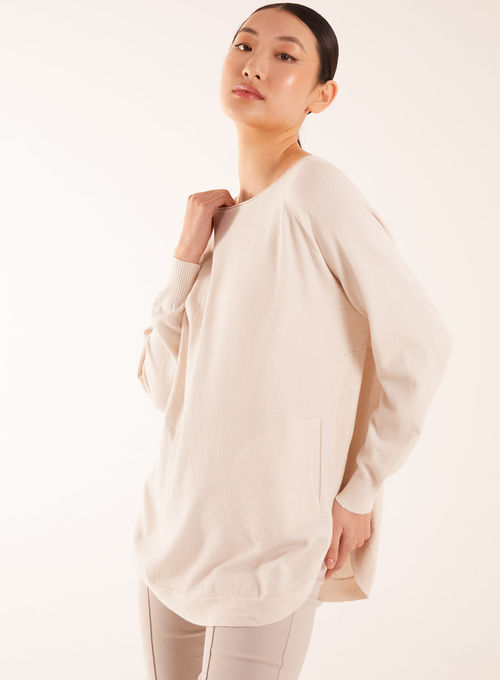 Button Knit Top - ONE / CREAM