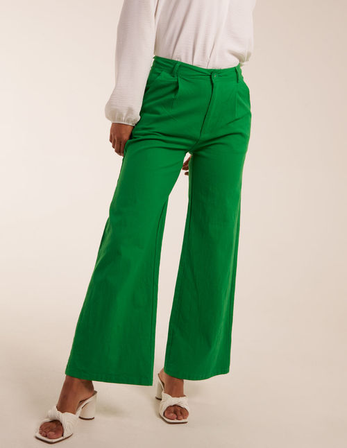 Wide Leg Trousers - 10 / GREEN