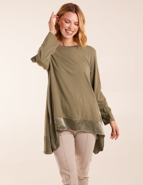 Sweatshirt With Sateen Tunic...