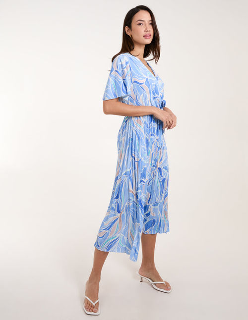 Wrap Over Printed Pleated...