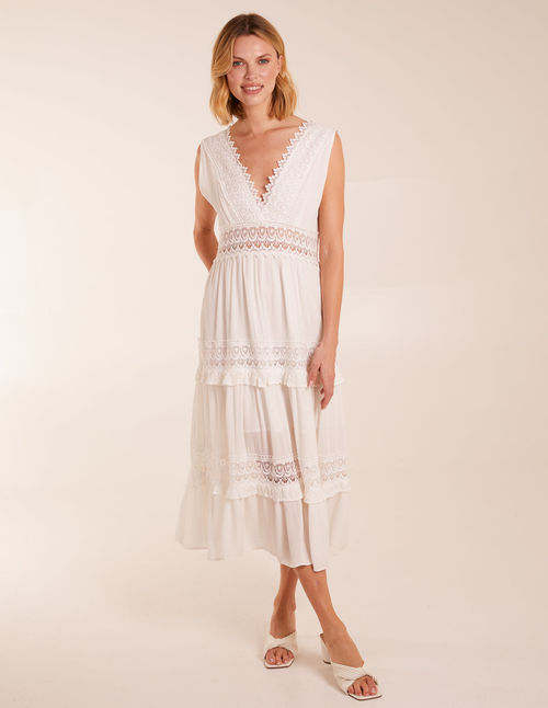 Angel Sleeve Tiered Maxi...