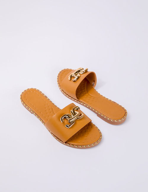 Stud Base Metal Detail Sandal...