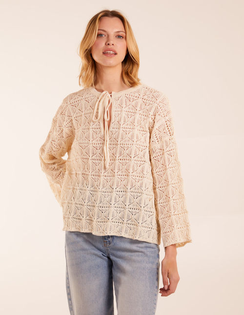 Keyhole Tie Crochet Top - M/L...