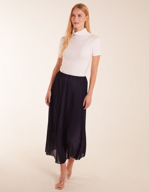 Pleated Deep Waist Band Midi...