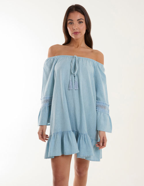 Lace Trim Tunic Dress - L /...