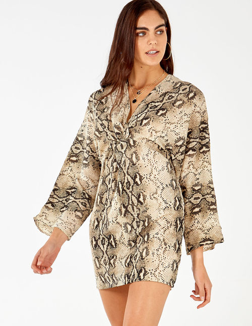 Knot Front Kimono Sleeve...