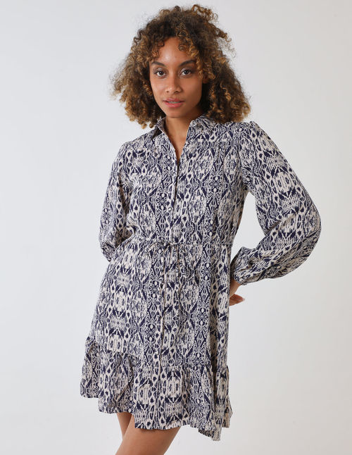 Long Sleeve Mini Shirt Dress...