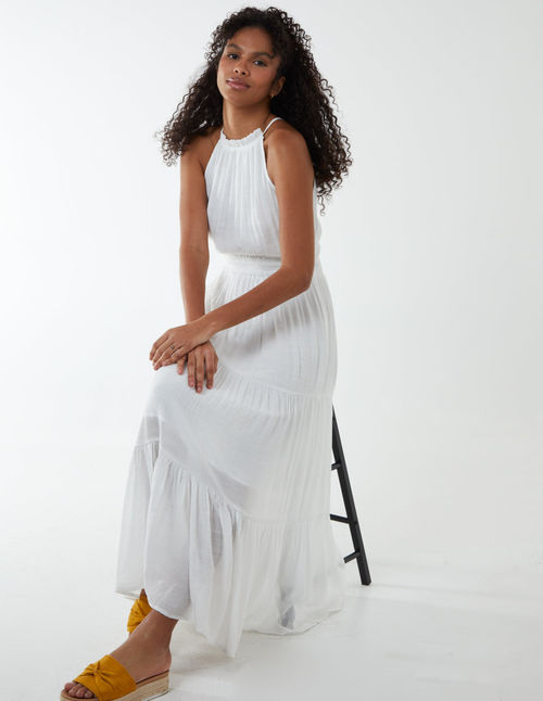 Drawstring Maxi Halter Neck...