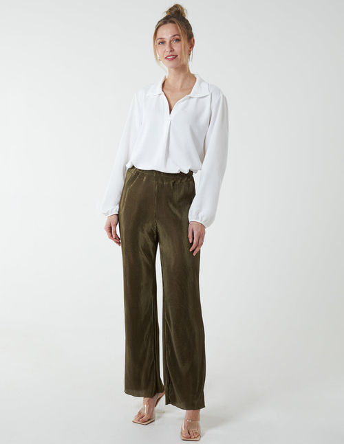 Pleat Trouser - S/M / KHAKI