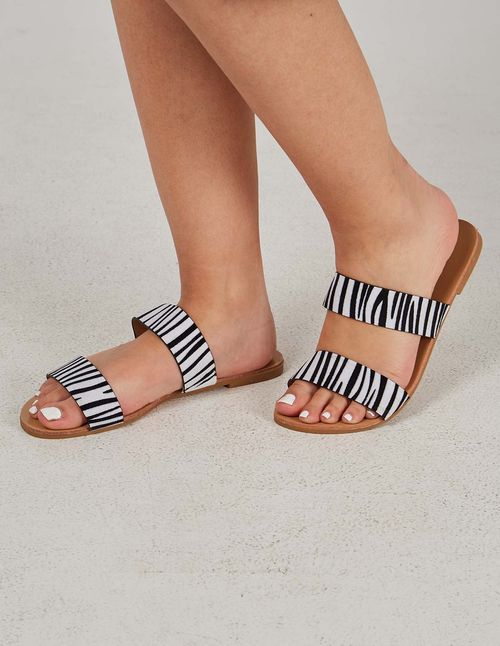 Zebra Print Strap Flat...