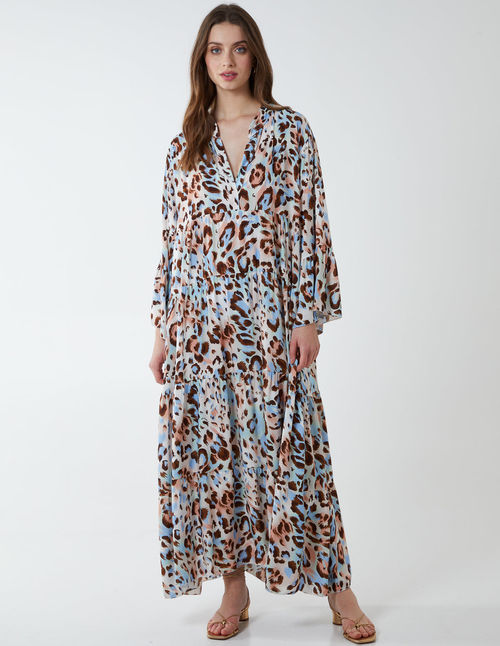 Leopard Tiered Maxi Dress -...