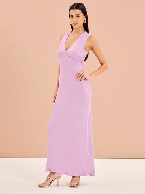 Nova Tie Back Dress in Lilac