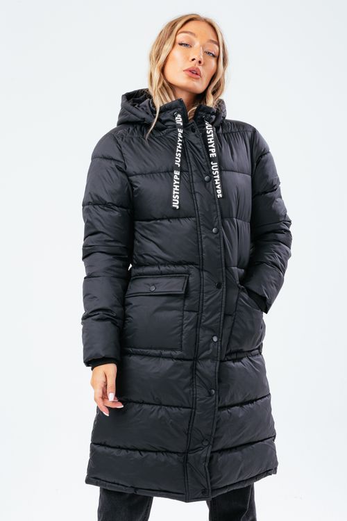 hype black longline parka...