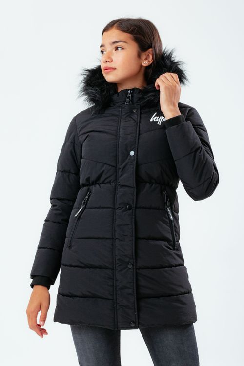 hype black fitted girls parka...