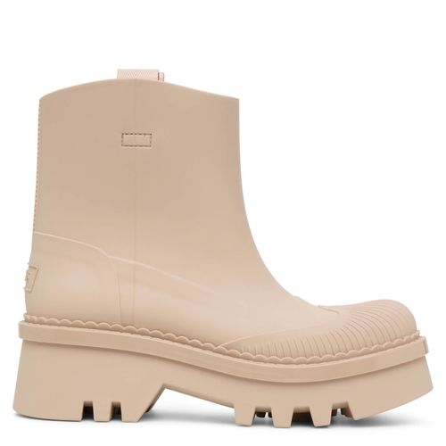 Raina beige rubber rain boots