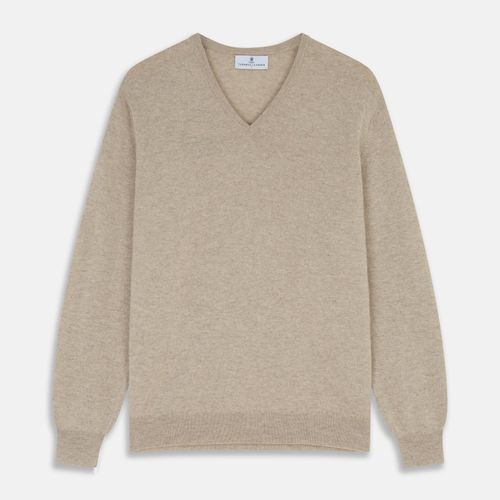 Beige Cashmere Paden V-Neck...