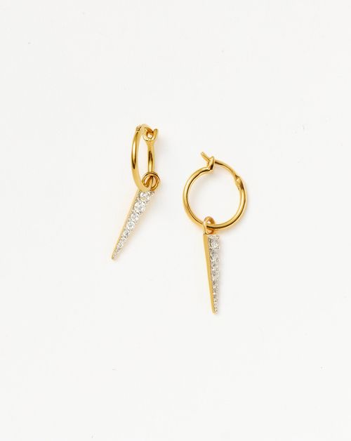 Celestial Small Pave Star Hoop Earrings | 18ct Gold Vermeil/Cubic ...