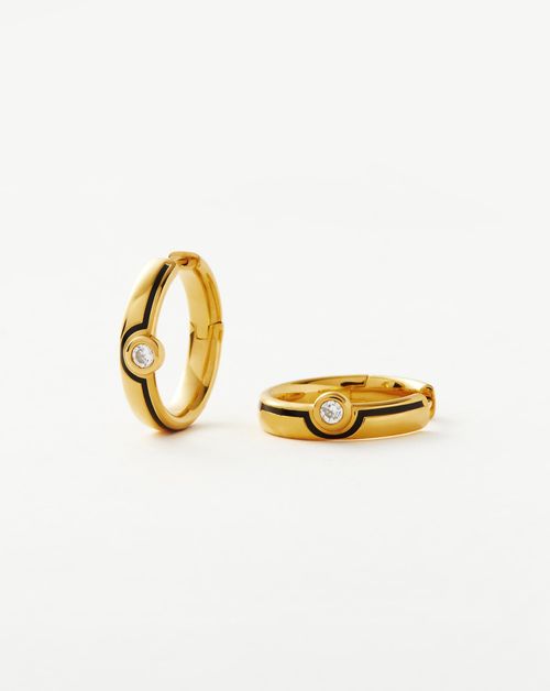 Celestial Small Pave Star Hoop Earrings | 18ct Gold Vermeil/Cubic ...