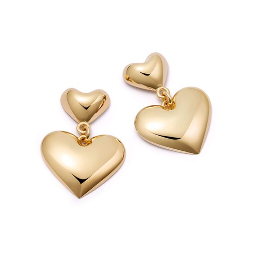 Heart Drop Earrings 18ct Gold...