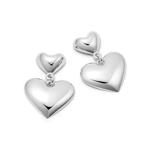 Heart Drop Earrings Silver...