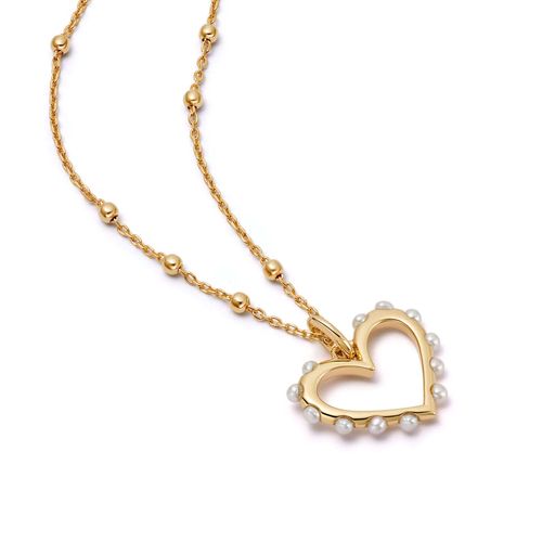 Heart Pearl Pendant Necklace...