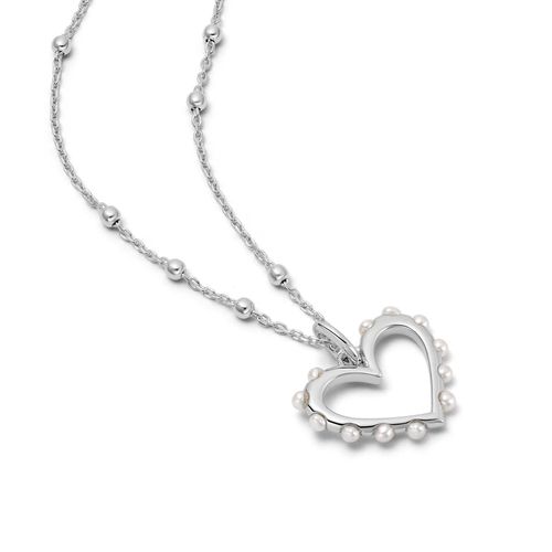 Heart Pearl Pendant Necklace...