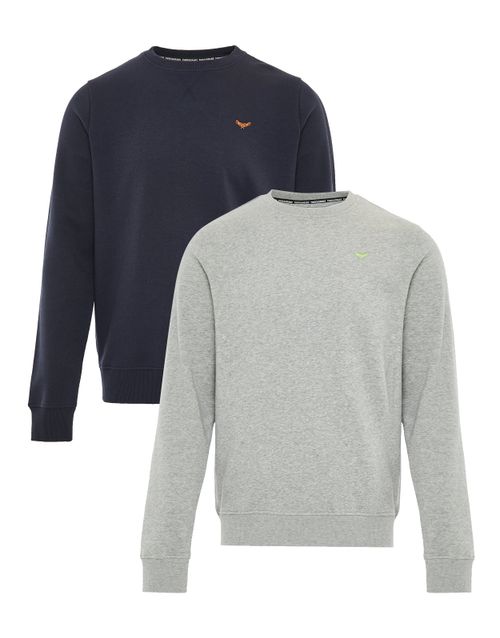 Men's Navy & Grey Marl Crew...