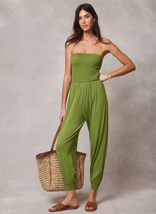 Green Jersey Bandeau Jumpsuit