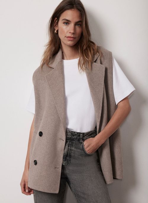 Beige Wool Blend Blazer