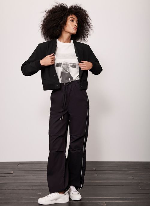 Black Cotton Relaxed Trousers